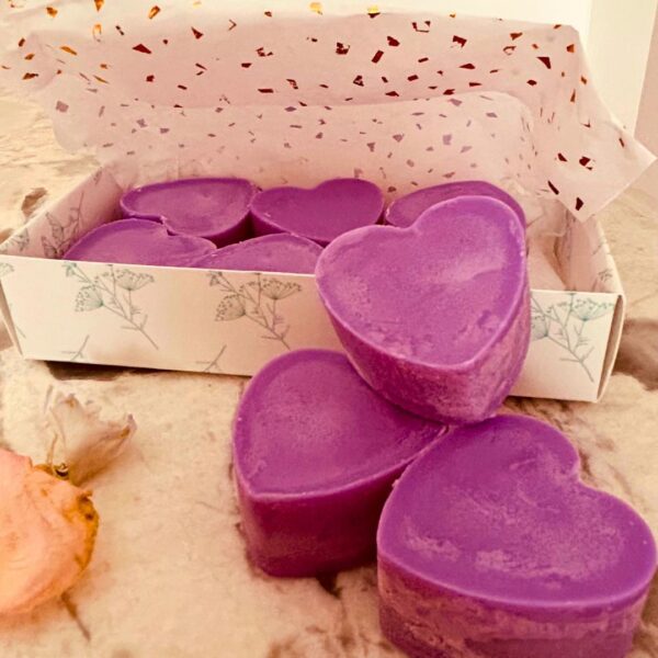 coeurs fondants de cire au lilas